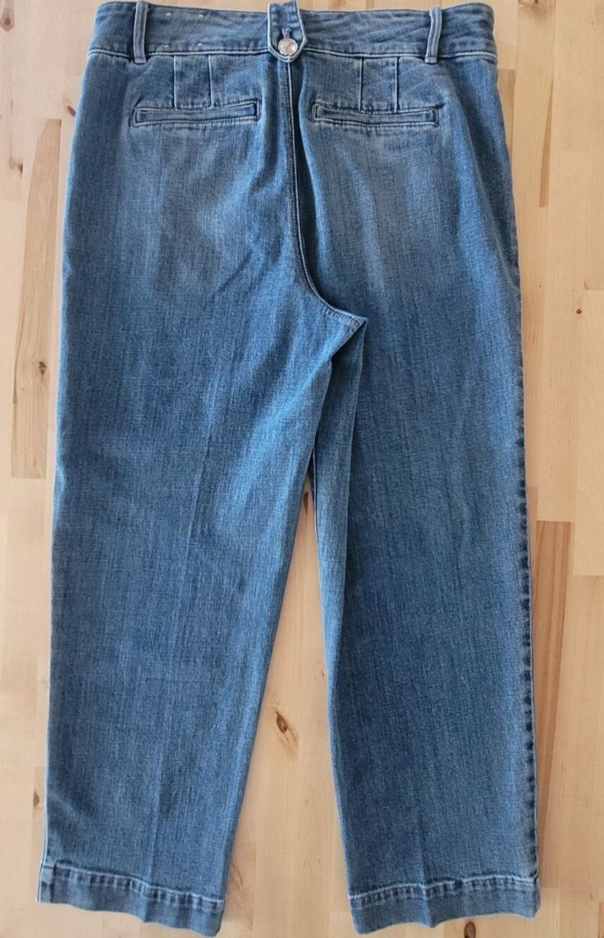 Talbots Jeans Womens Size 8 Blue Wash High Rise Straight Ankle Sailor Nautical - Picture 3 of 5